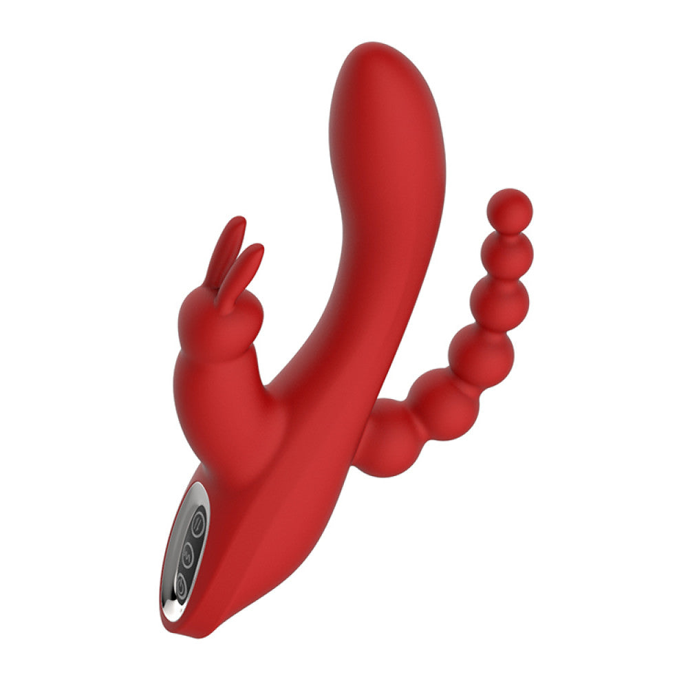 Rechargeable anal-vaginal rabbit vibrator made of silicone Hera