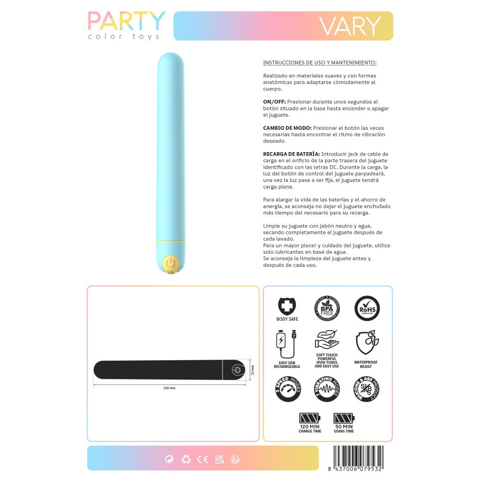 Rechargeable colourful vibrator Vary