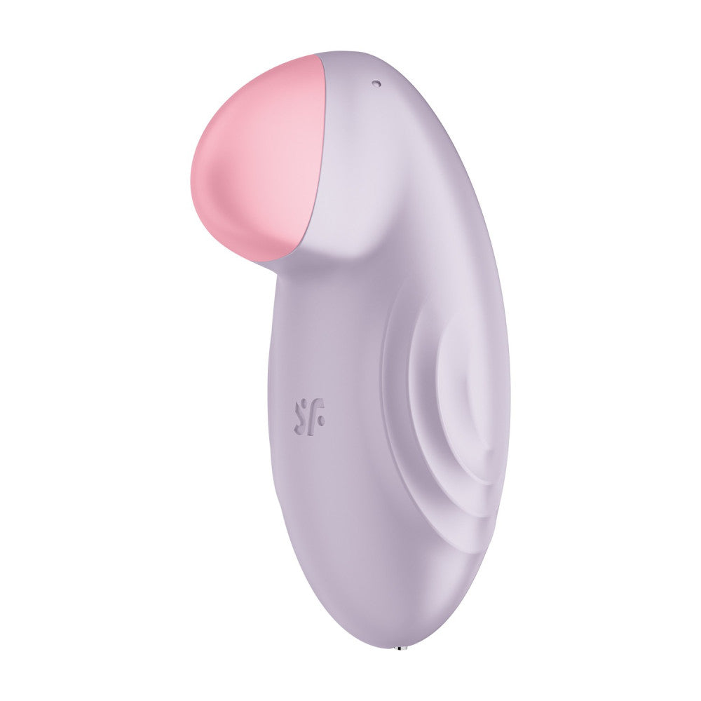 Rechargeable compact clitoris stimulator with App Satisfyer Tropical Tip purple