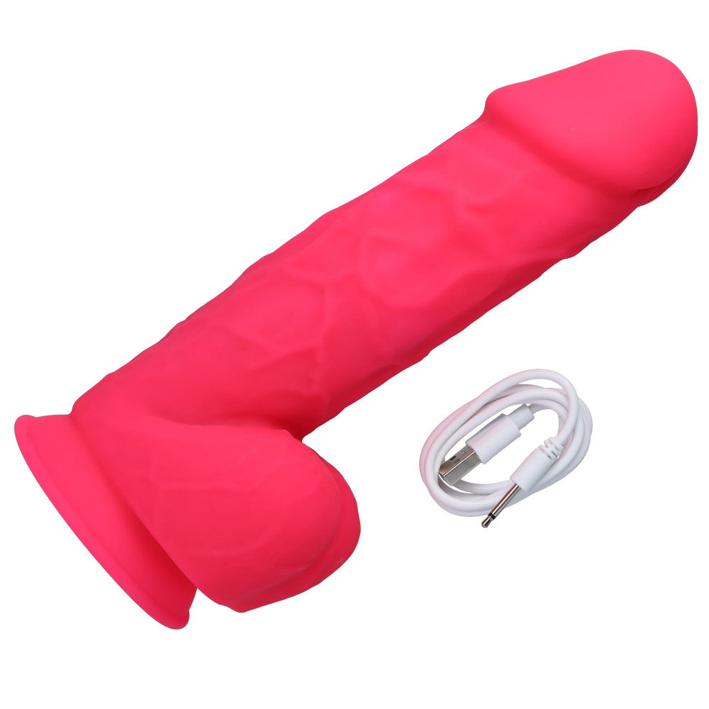 Rechargeable double layer vibrating dildo SilexD 8.5" Model 4 pink