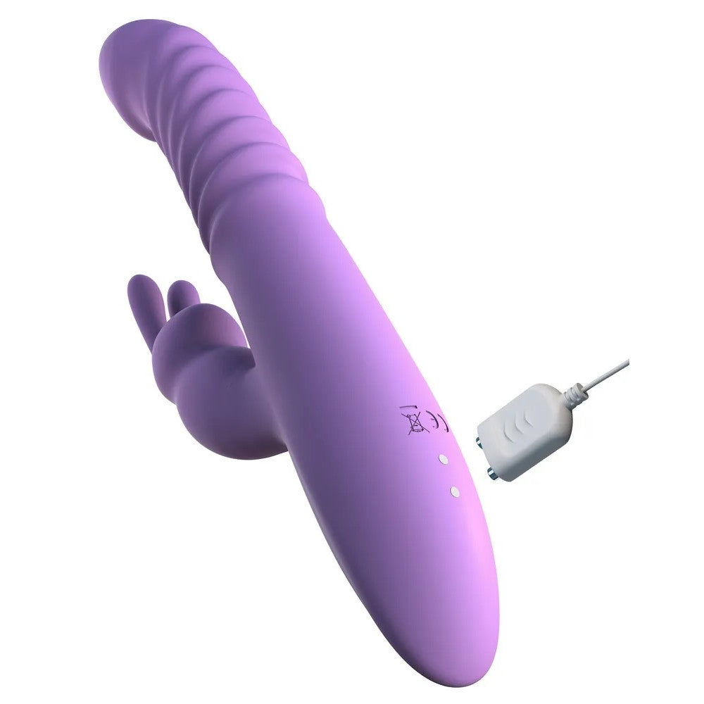 Rechargeable rabbit vibrator made of silicone Fantasy purple