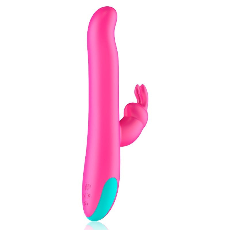 Rechargeable rabbit vibrator made of silicone with rotating beads Pluto