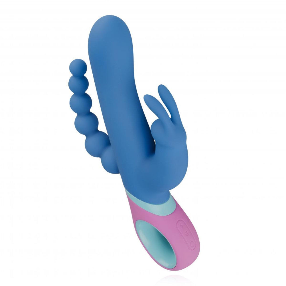 Rechargeable rotating anal-vaginal rabbit vibrator made of silicone Vice