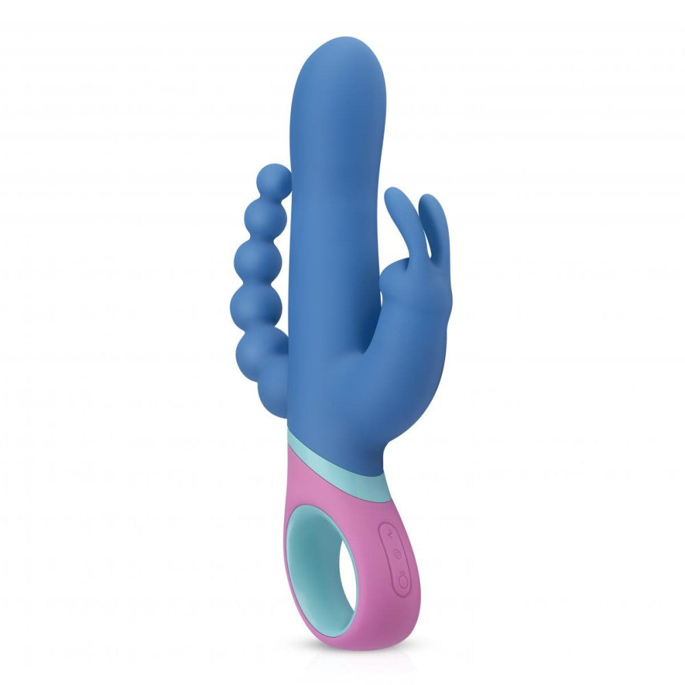 Rechargeable rotating anal-vaginal rabbit vibrator made of silicone Vice