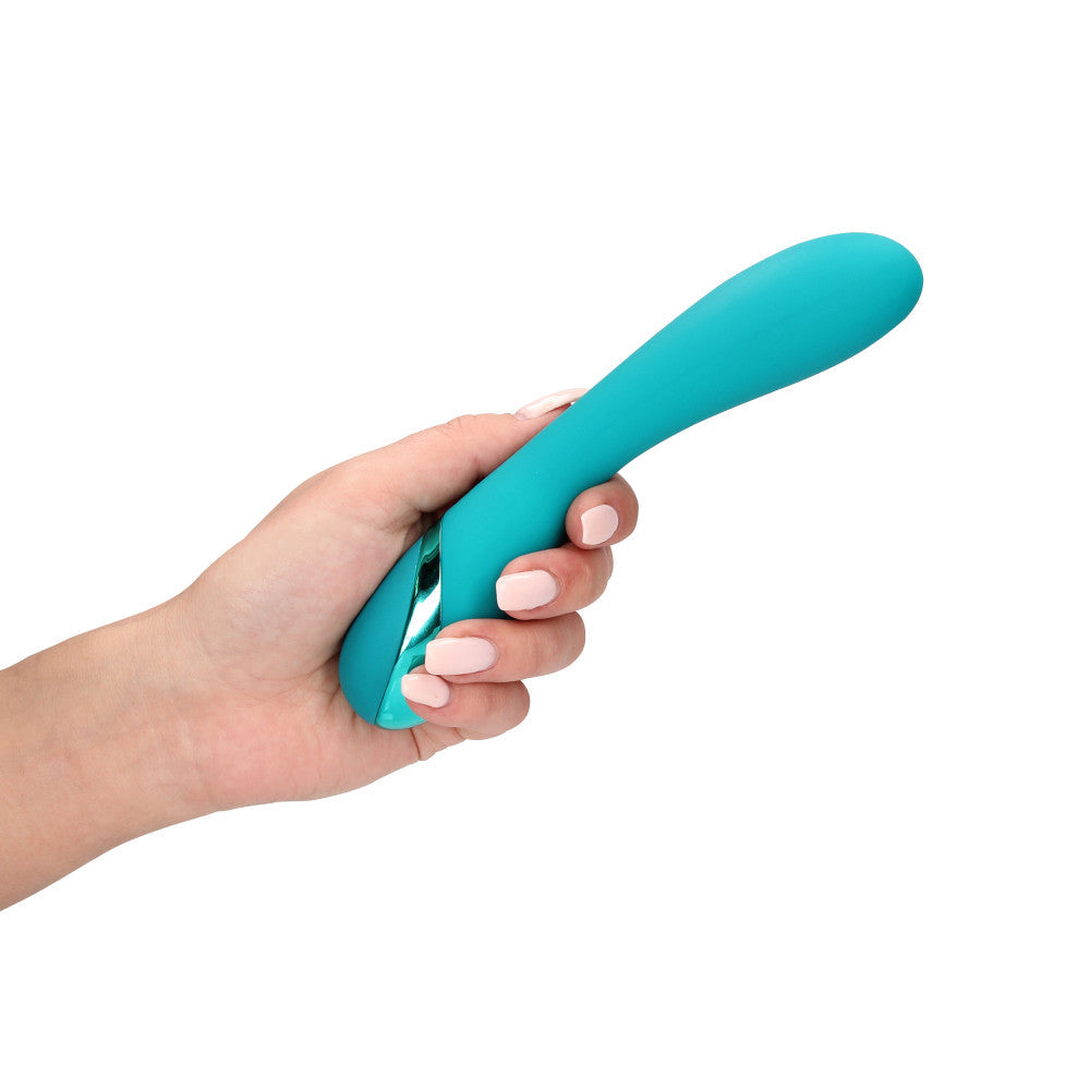 Rechargeable silicone G-spot vibrator Smooth teal