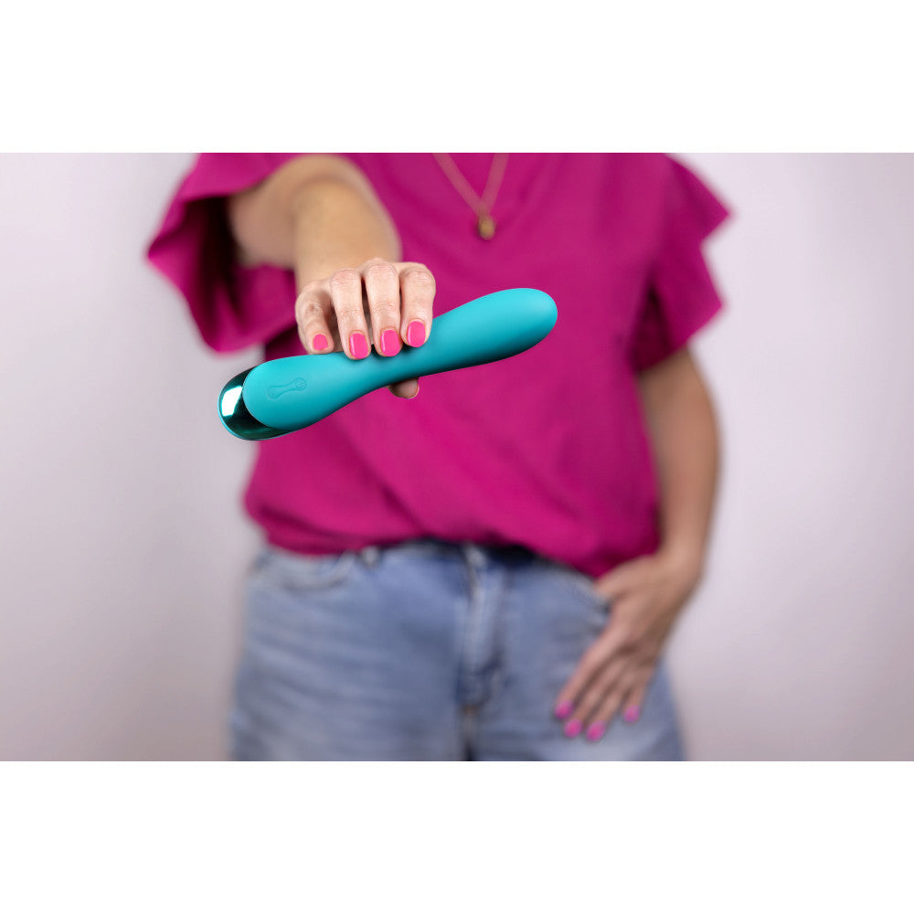 Rechargeable silicone G-spot vibrator Smooth teal