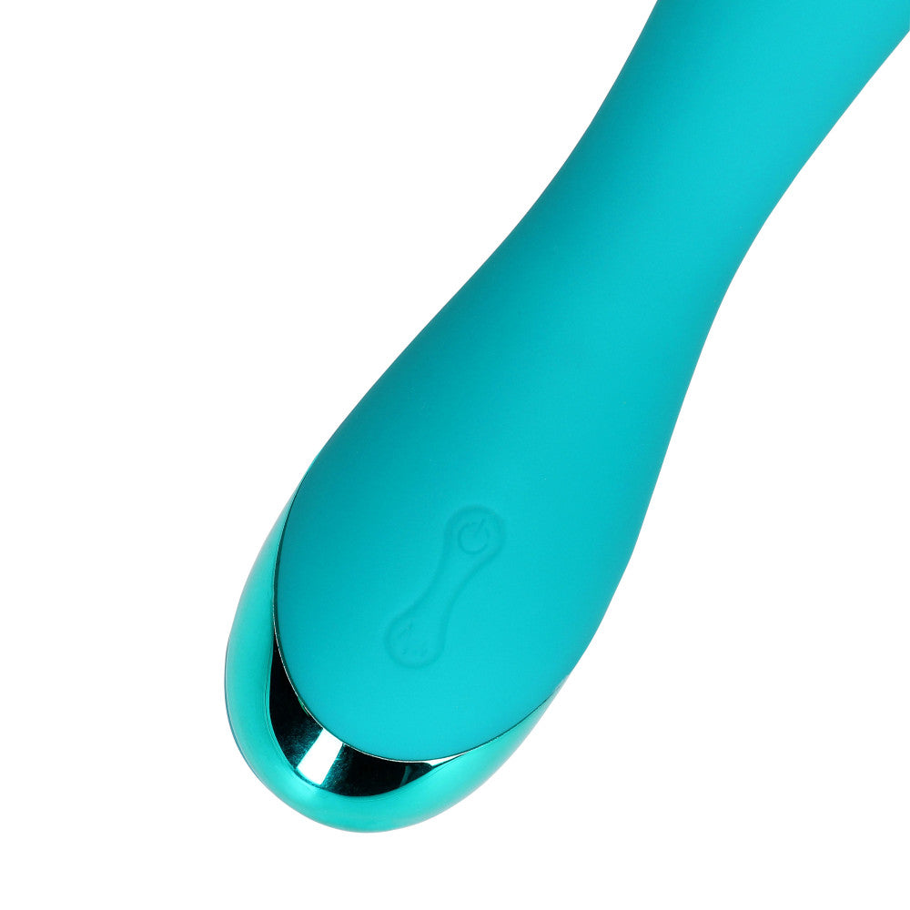 Rechargeable silicone G-spot vibrator Smooth teal