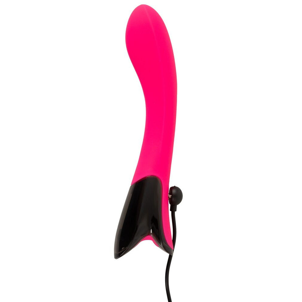 Rechargeable silicone G-spot vibrator with Pink Sunset display