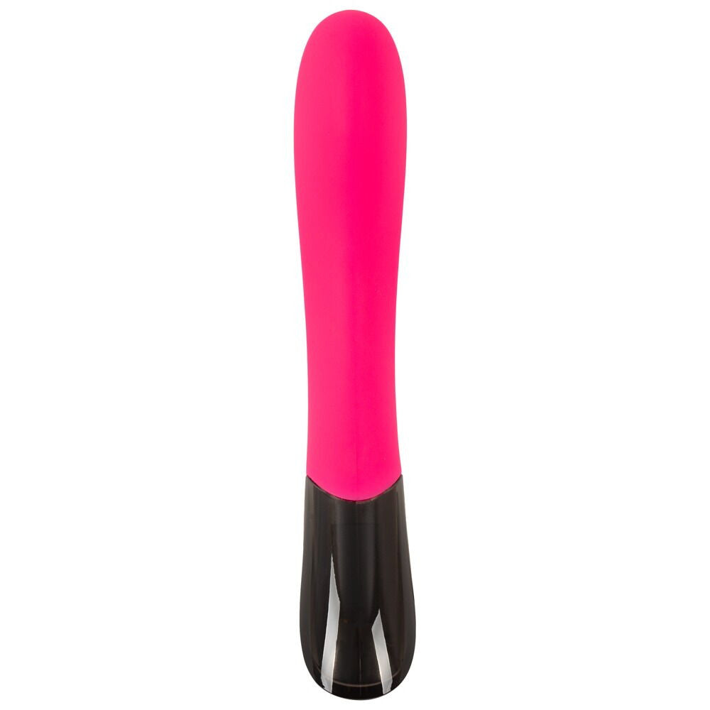 Rechargeable silicone G-spot vibrator with Pink Sunset display