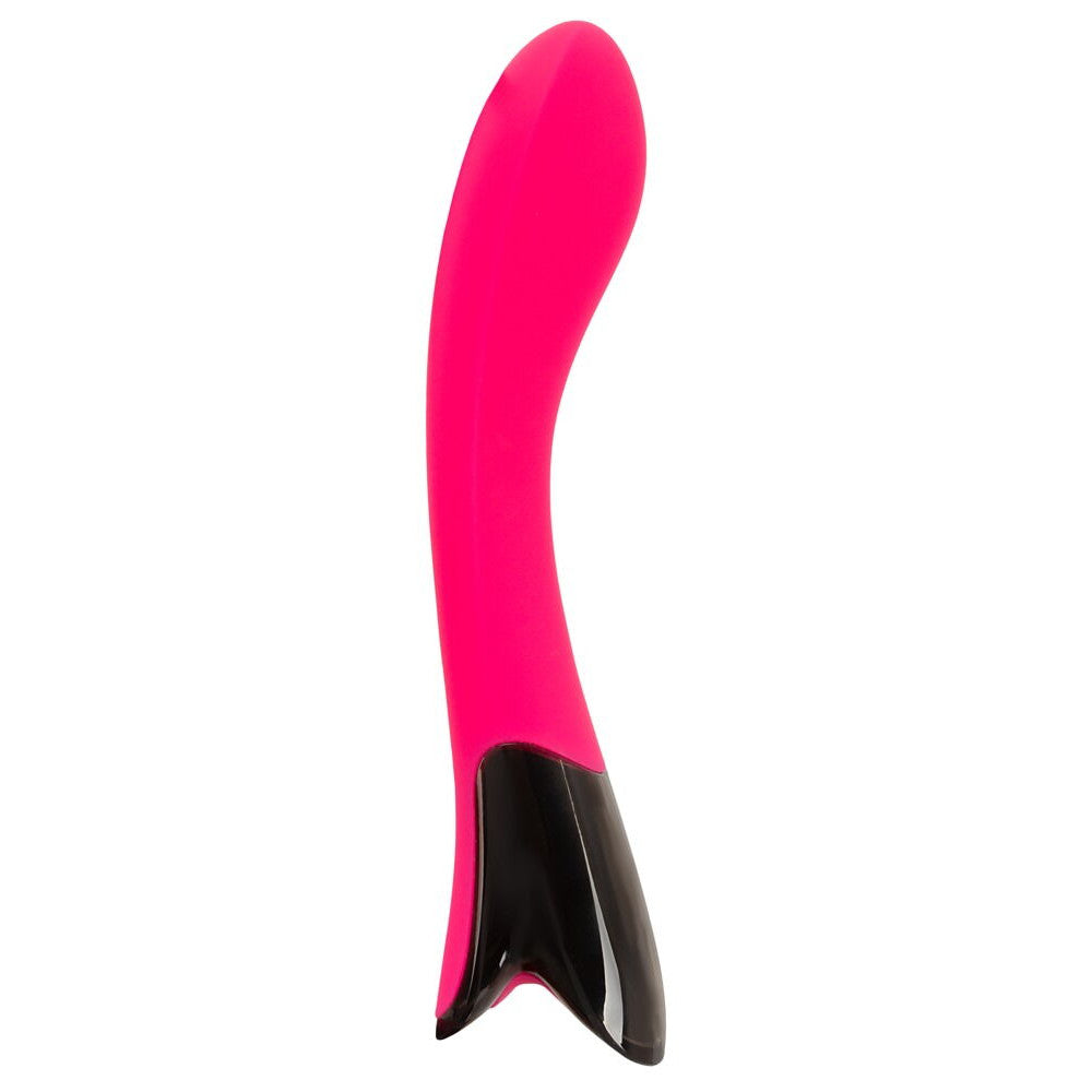 Rechargeable silicone G-spot vibrator with Pink Sunset display