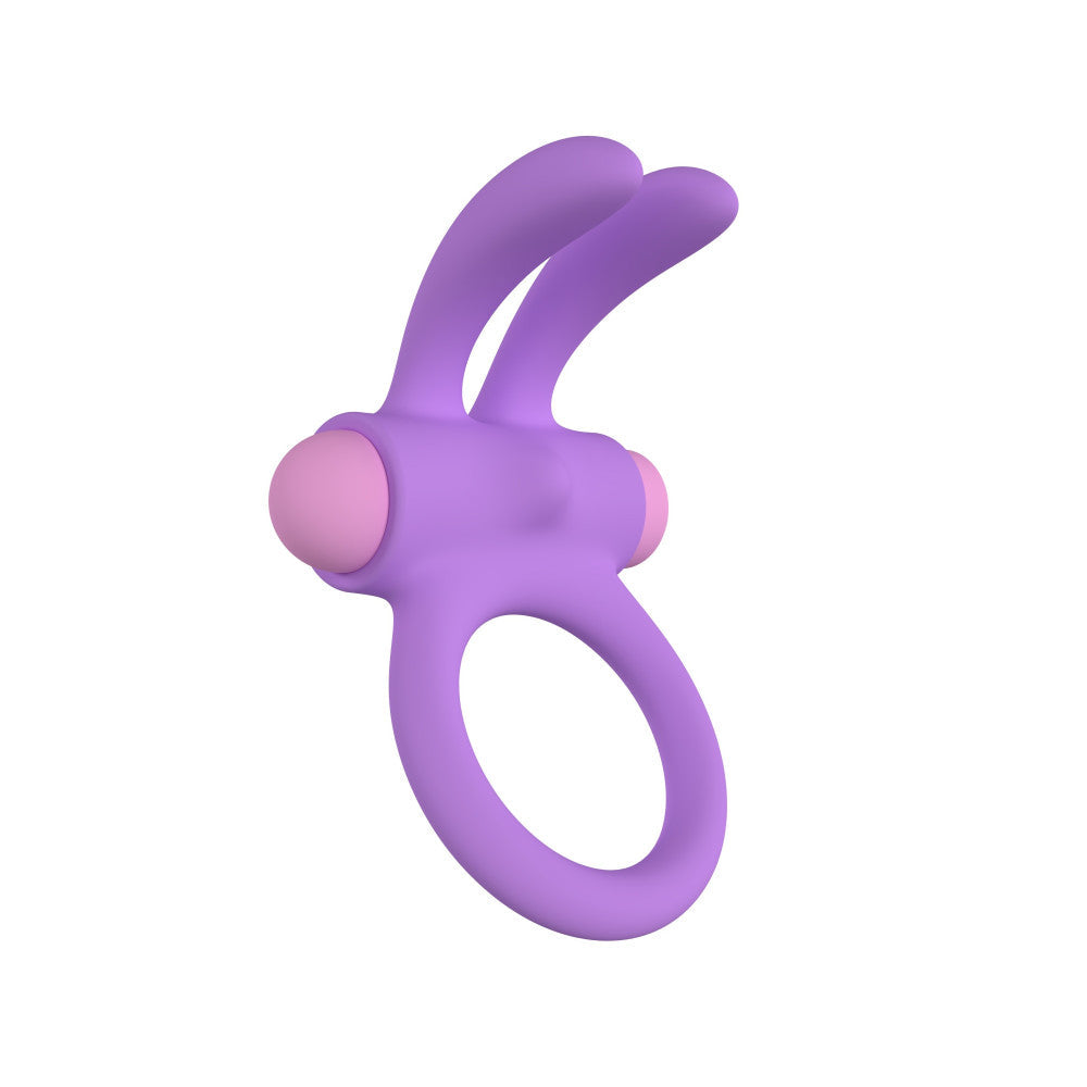 Rechargeable silicone cock ring with clitoris stimulator Riny purple