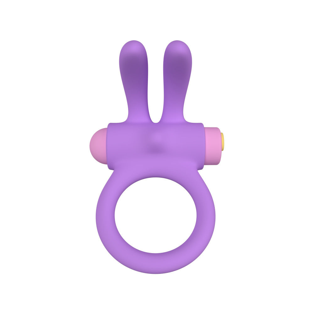 Rechargeable silicone cock ring with clitoris stimulator Riny purple