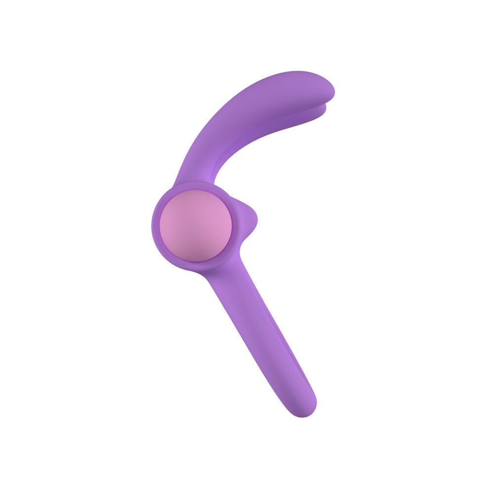 Rechargeable silicone cock ring with clitoris stimulator Riny purple