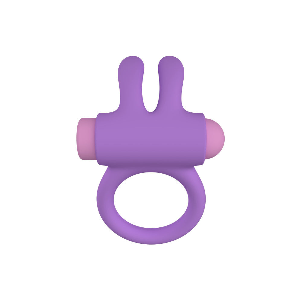 Rechargeable silicone cock ring with clitoris stimulator Riny purple