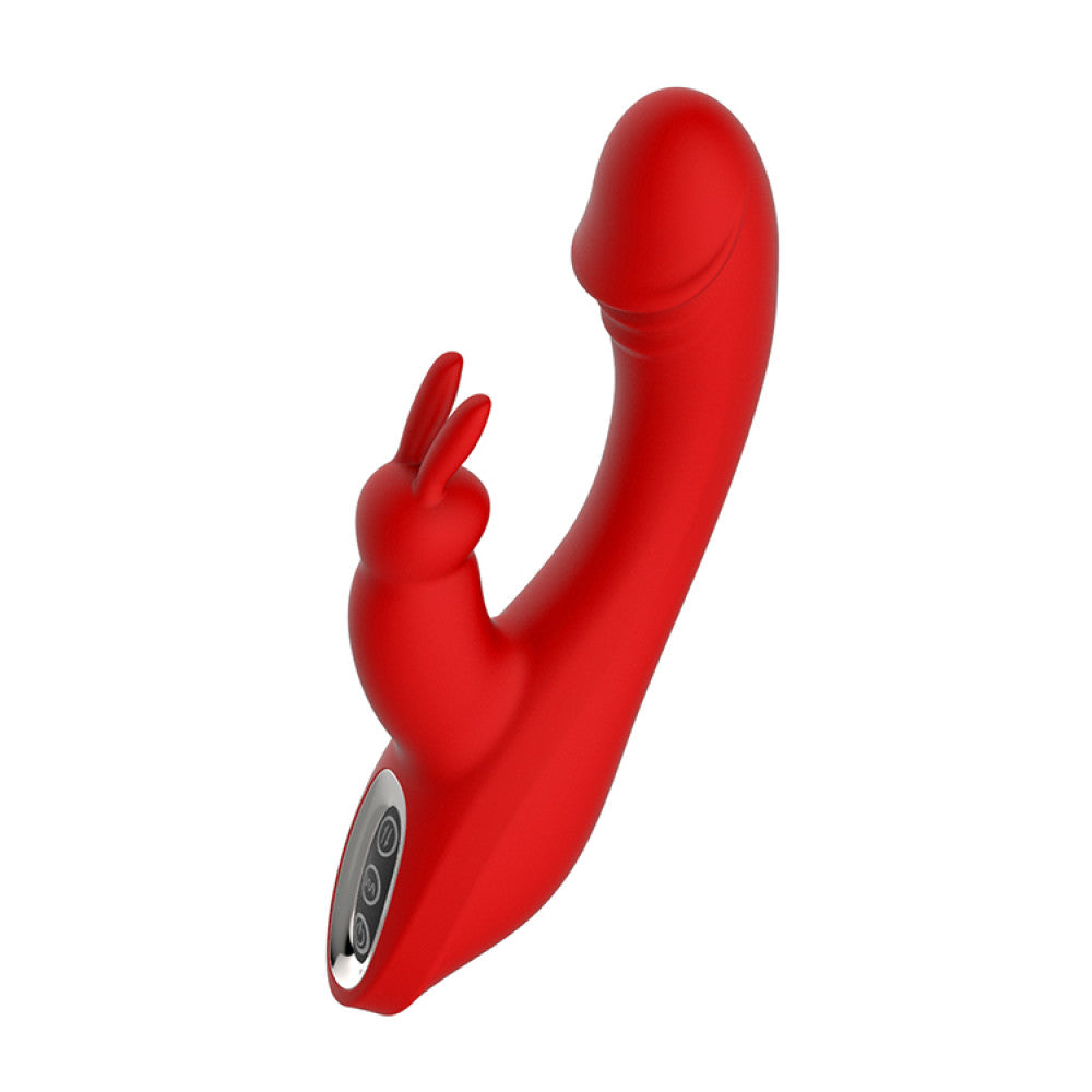 Rechargeable silicone rabbit vibrator Artemis red