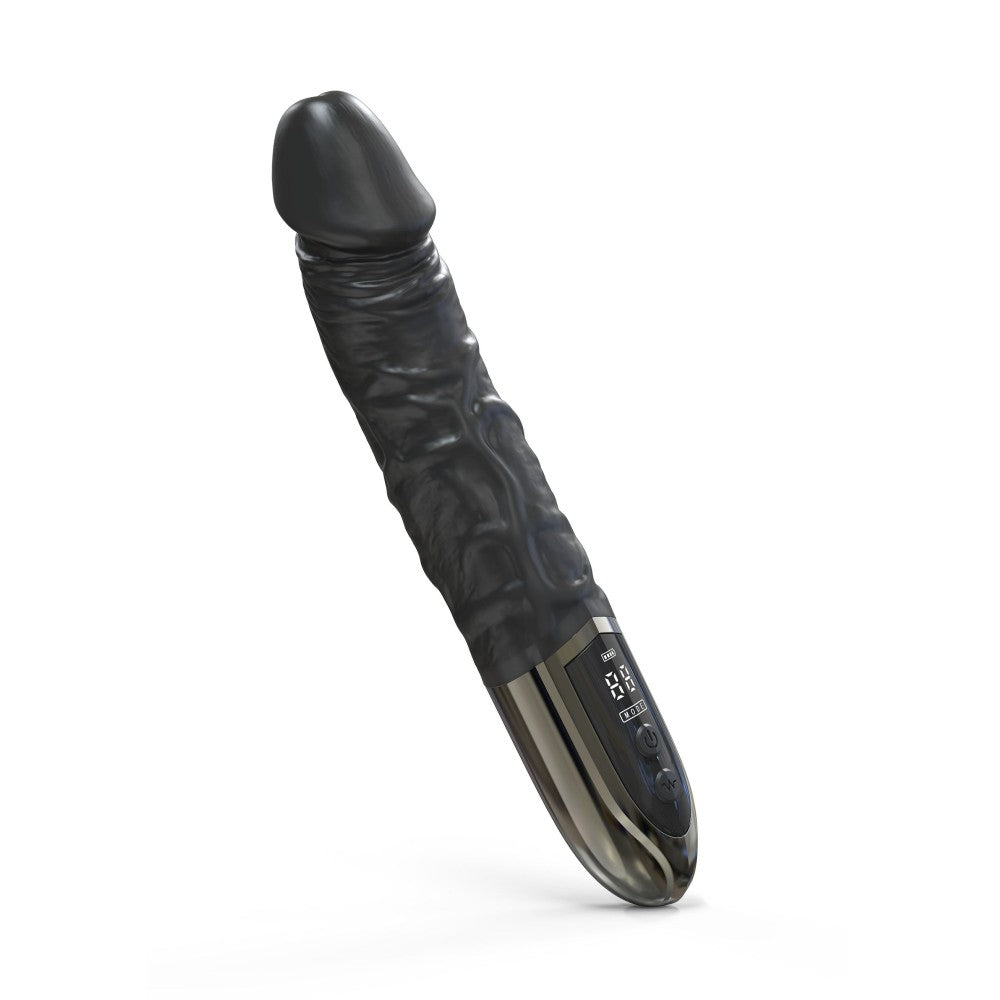 Rechargeable silicone realistic vibrator with display Anal Power black