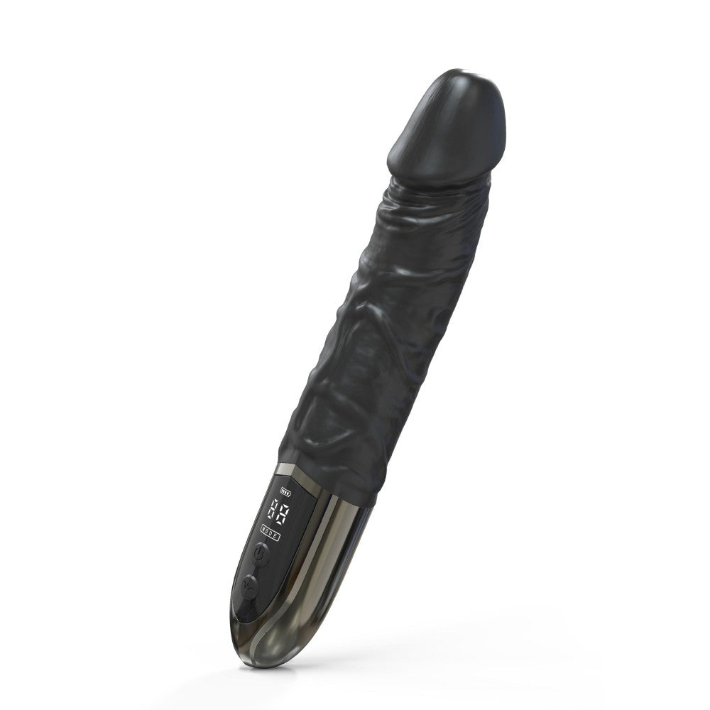 Rechargeable silicone realistic vibrator with display Anal Power black