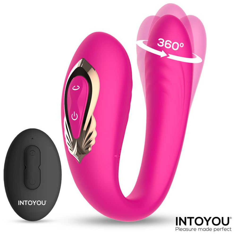 Rechargeable silicone rotating vibrator for couples with remote control Lanty