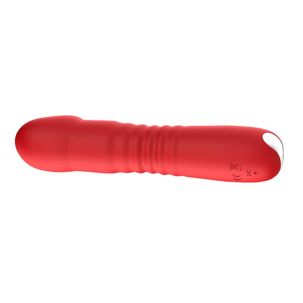 Rechargeable silicone thrusting vibrator Unihorn Marygold red