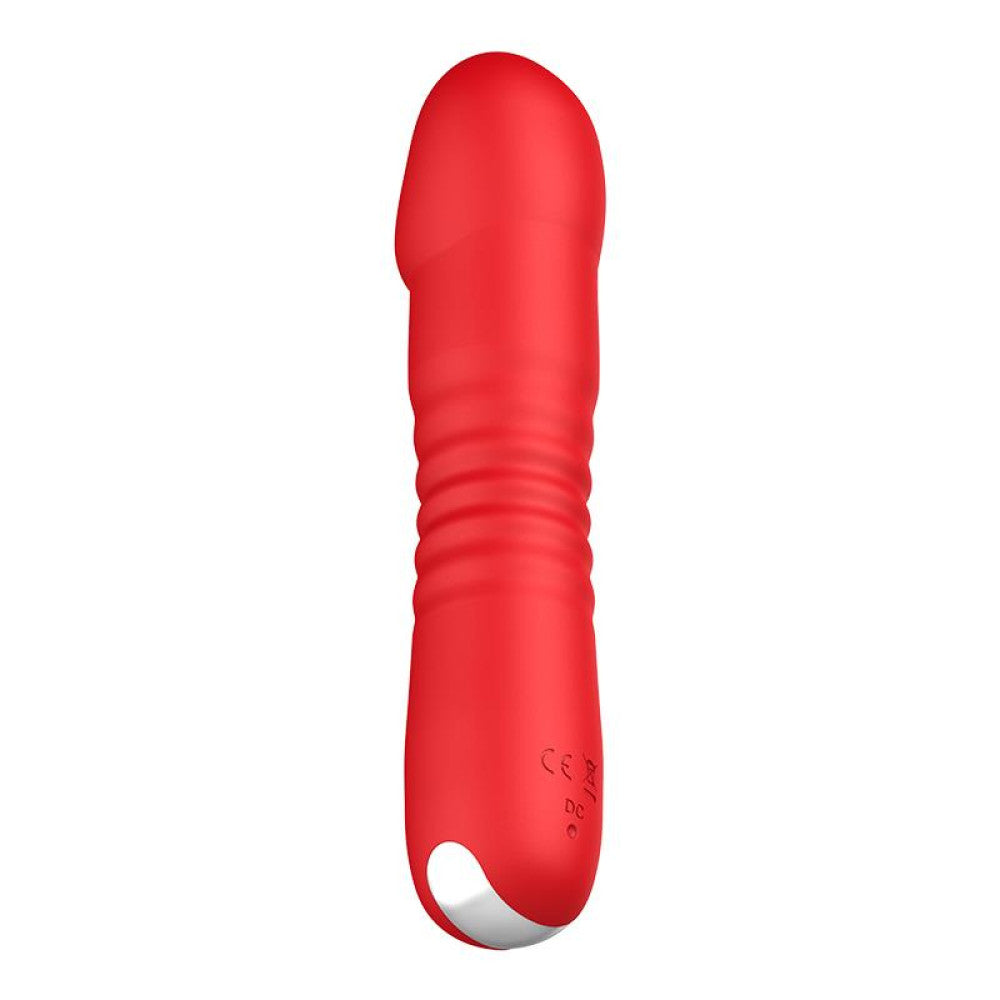 Rechargeable silicone thrusting vibrator Unihorn Marygold red