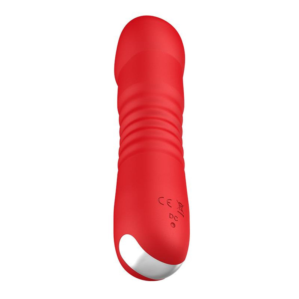 Rechargeable silicone thrusting vibrator Unihorn Marygold red