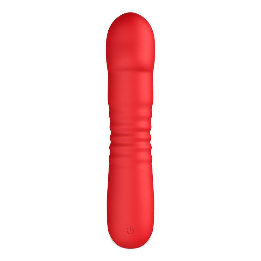 Rechargeable silicone thrusting vibrator Unihorn Marygold red