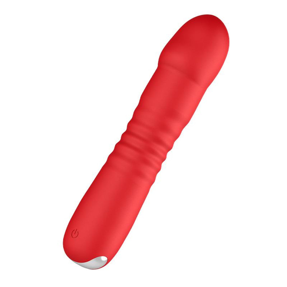 Rechargeable silicone thrusting vibrator Unihorn Marygold red