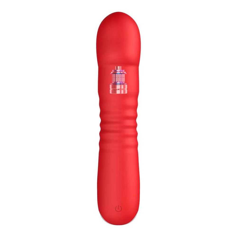 Rechargeable silicone thrusting vibrator Unihorn Marygold red