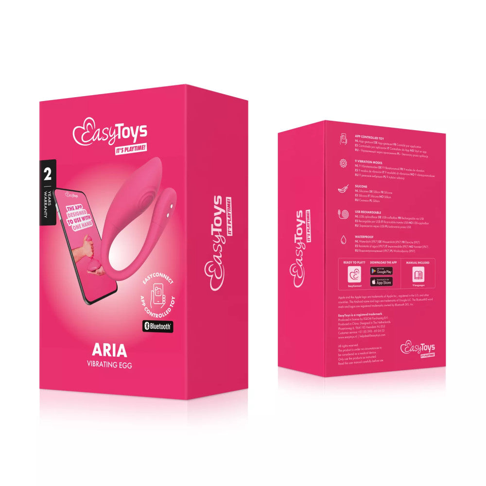 Rechargeable vibro egg controlled with Aria mobile app