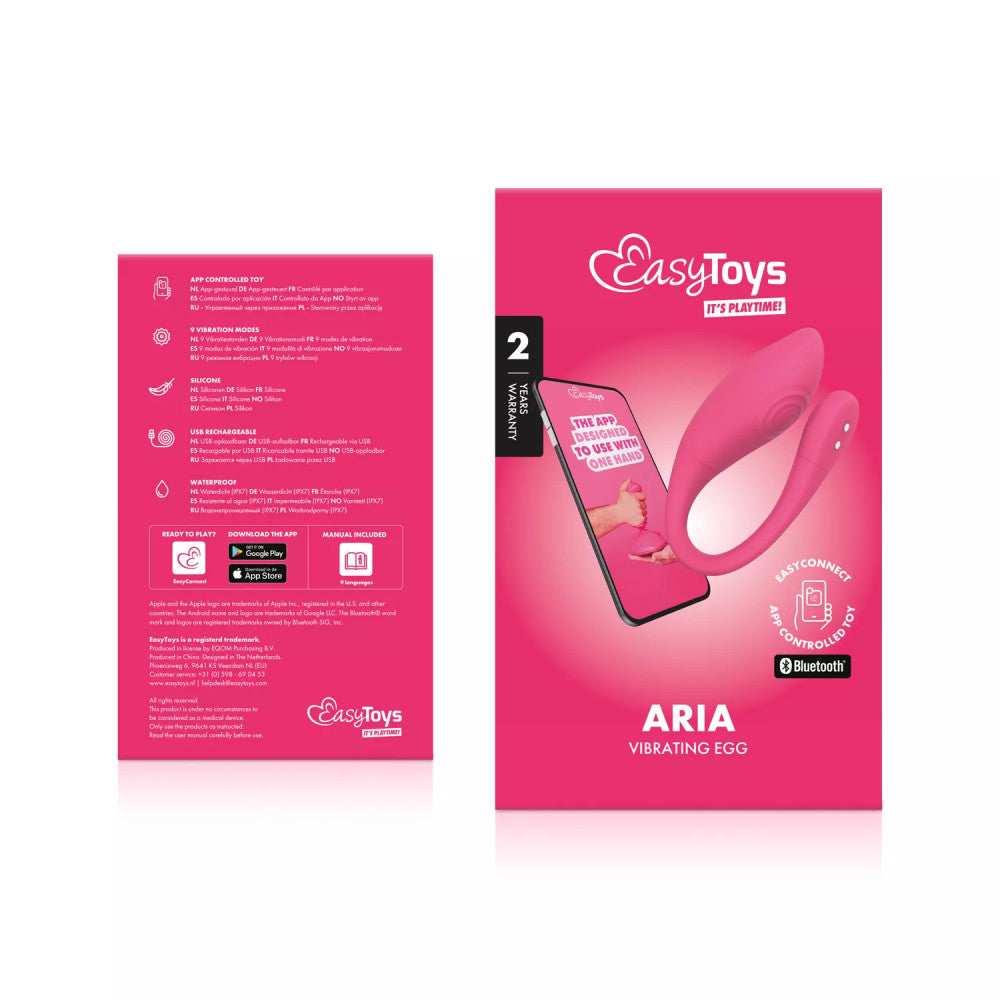 Rechargeable vibro egg controlled with Aria mobile app