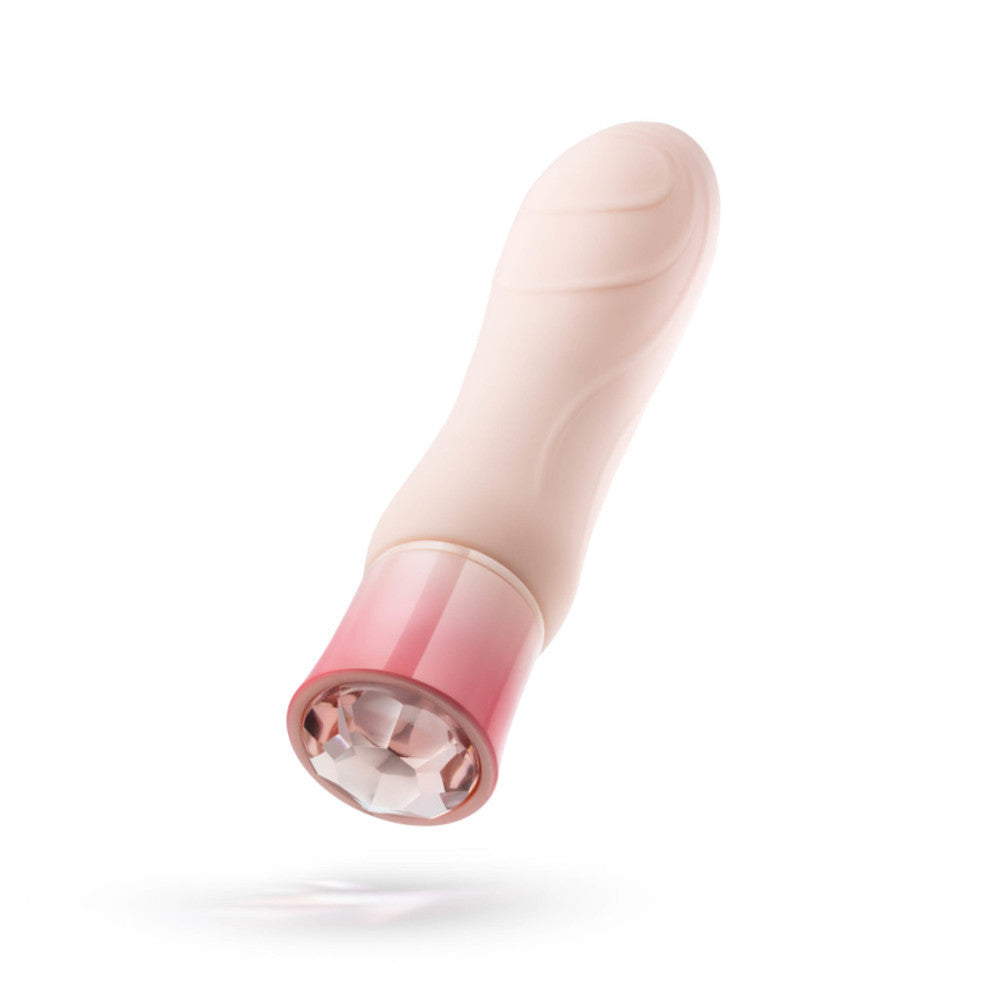 Rechargeable warming vibrator with Oh My Gem Elegant morganite crystal