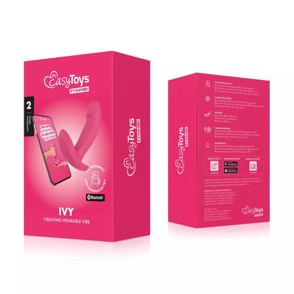 Rechargeable wearable vibrator controlled with Ivy mobile app