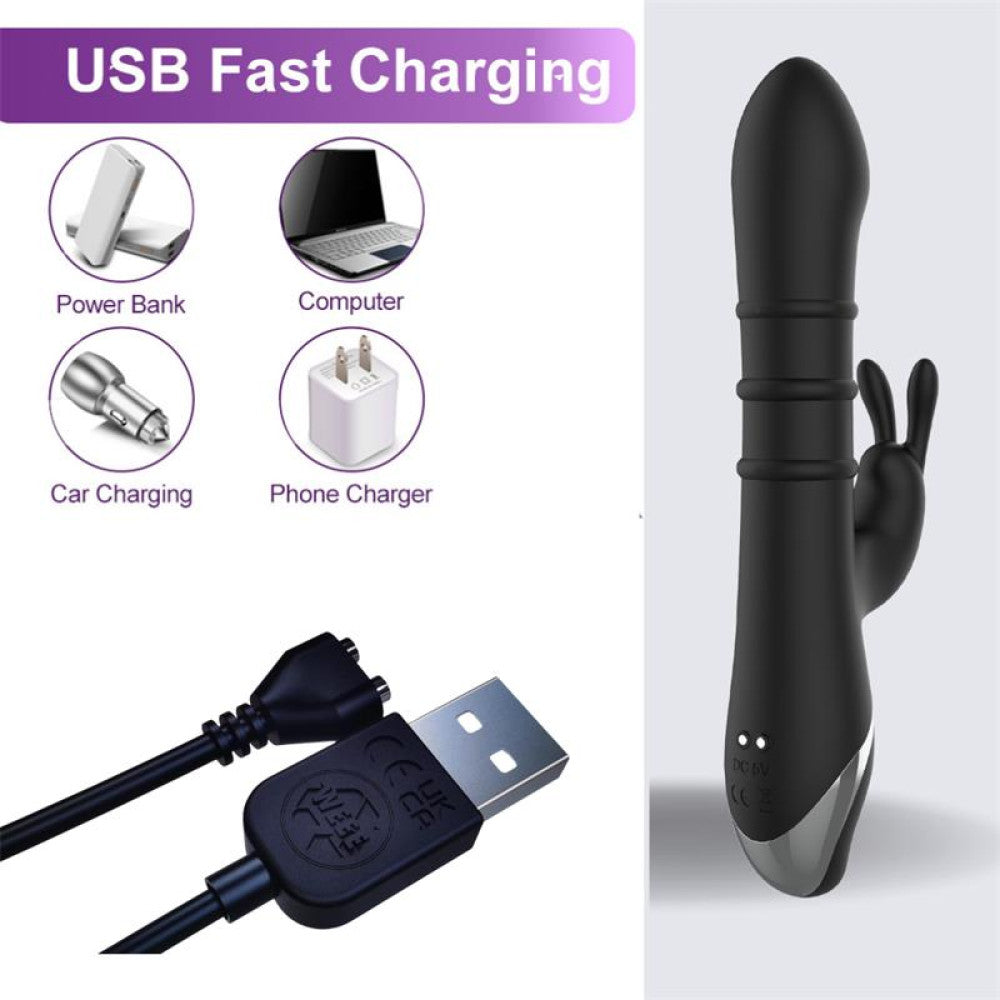 Reipo Rechargeable Rabbit Vibrator with Moving Rings