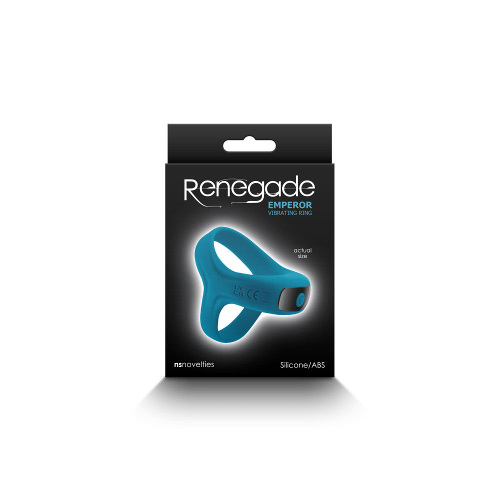 Renegade Silicone Double Cock Ring Emperor Blue