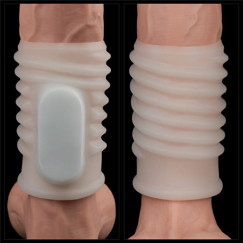 Ribbed Vibrating Penis Enlarger Knights Ring Spiral