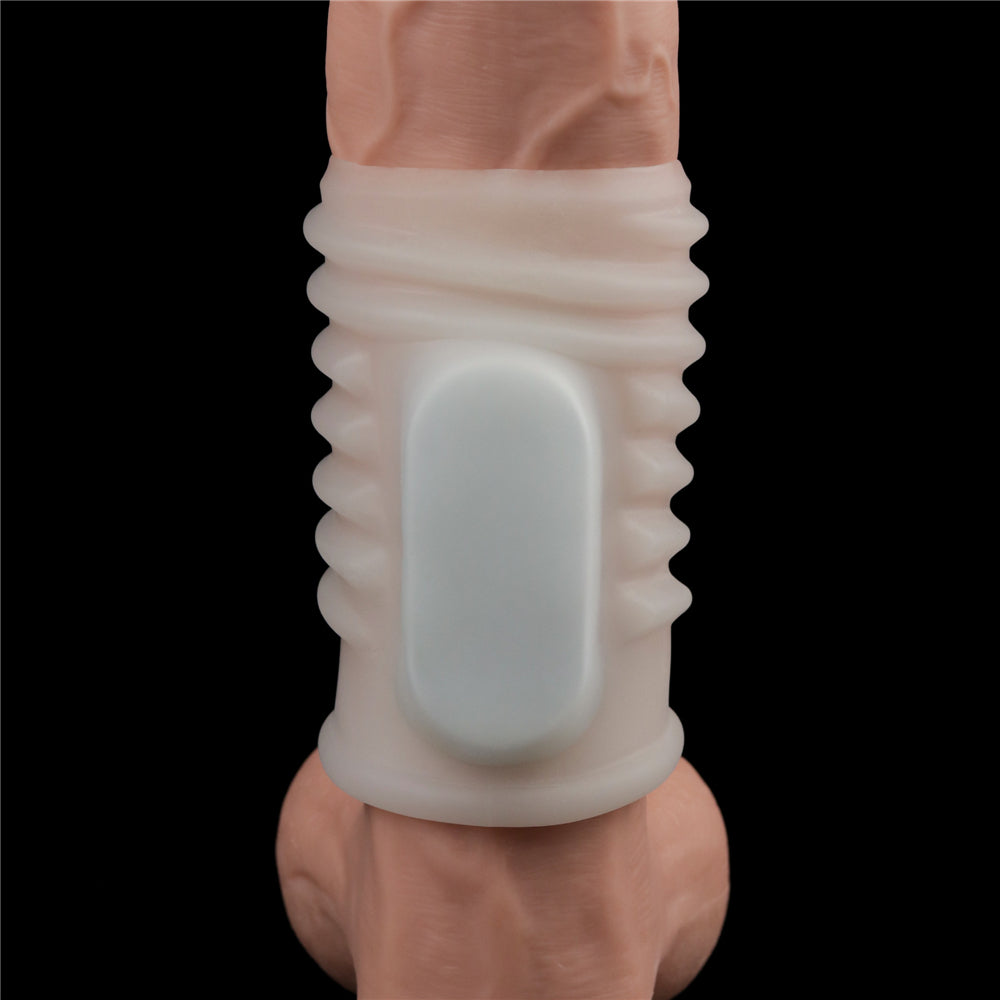 Ribbed Vibrating Penis Enlarger Knights Ring Spiral