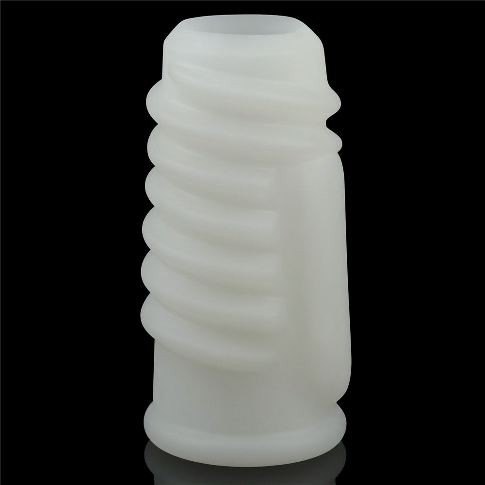 Ribbed Vibrating Penis Enlarger Knights Ring Spiral