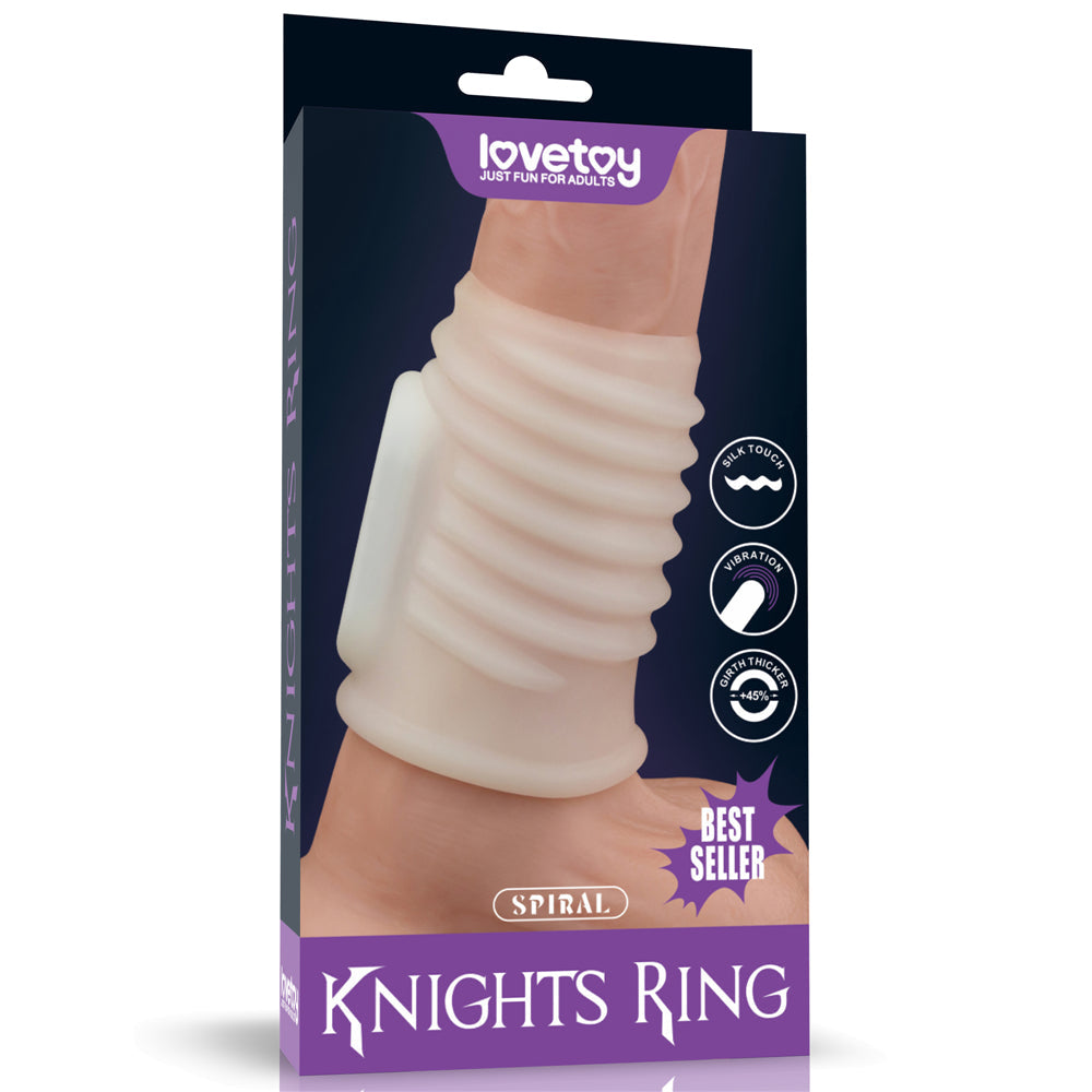 Ribbed Vibrating Penis Enlarger Knights Ring Spiral