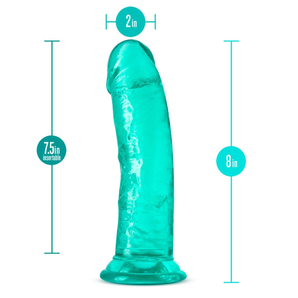 Roar n' Ride 8" Realistic Curved Jelly Dildo Green