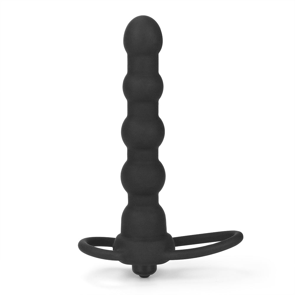 Rock Balls Silicone Vibrating Double Penetration Anal Dildo