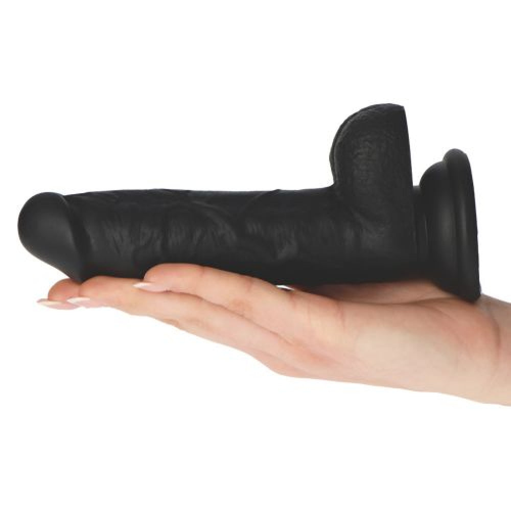 Rod Large Flexible 100% Silicone Black Dildo