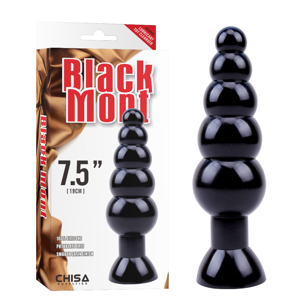 Rosary Butt Plug Black Mont 19 cm.