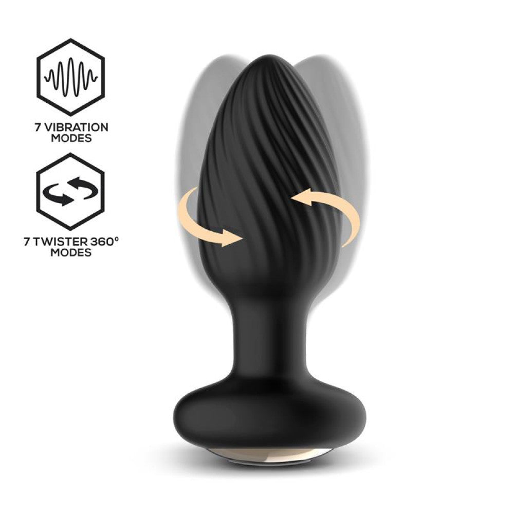 Rotating and vibrating Butt Plug with remote Drago