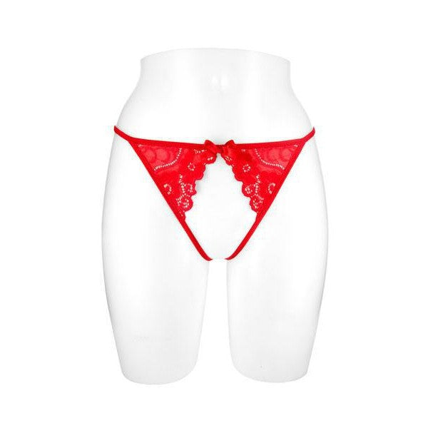 Sandra Crotchless Thong Red