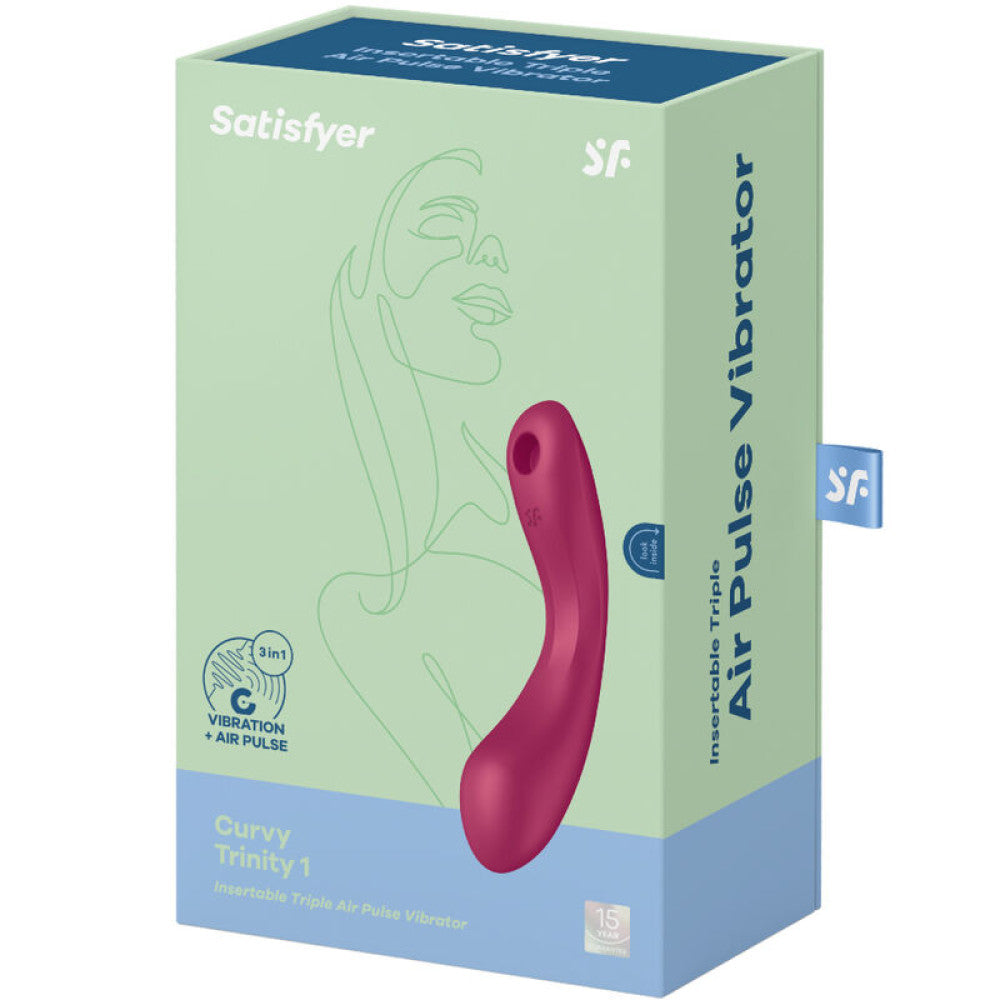 Satisfyer Curvy Trinity 1 2 in 1 suction clitoris stimulator and vibrator