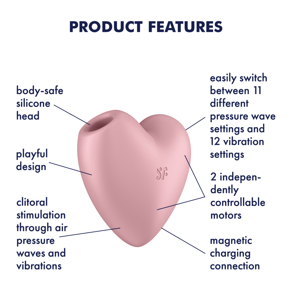 Satisfyer Cutie Heart pink vibrating suction stimulator