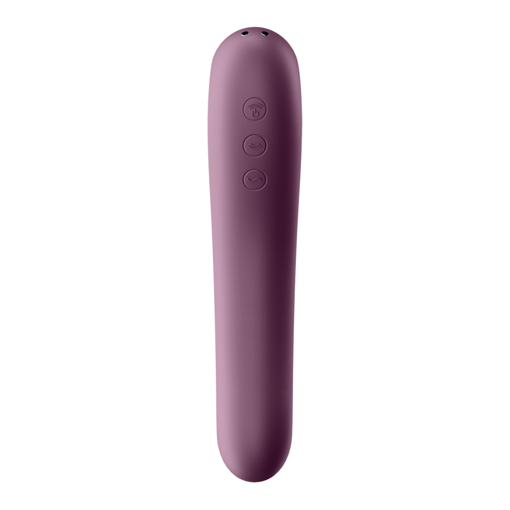 Satisfyer Dual Kiss burgundy suction stimulator and vibrator