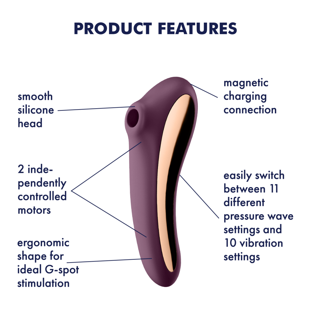 Satisfyer Dual Kiss burgundy suction stimulator and vibrator