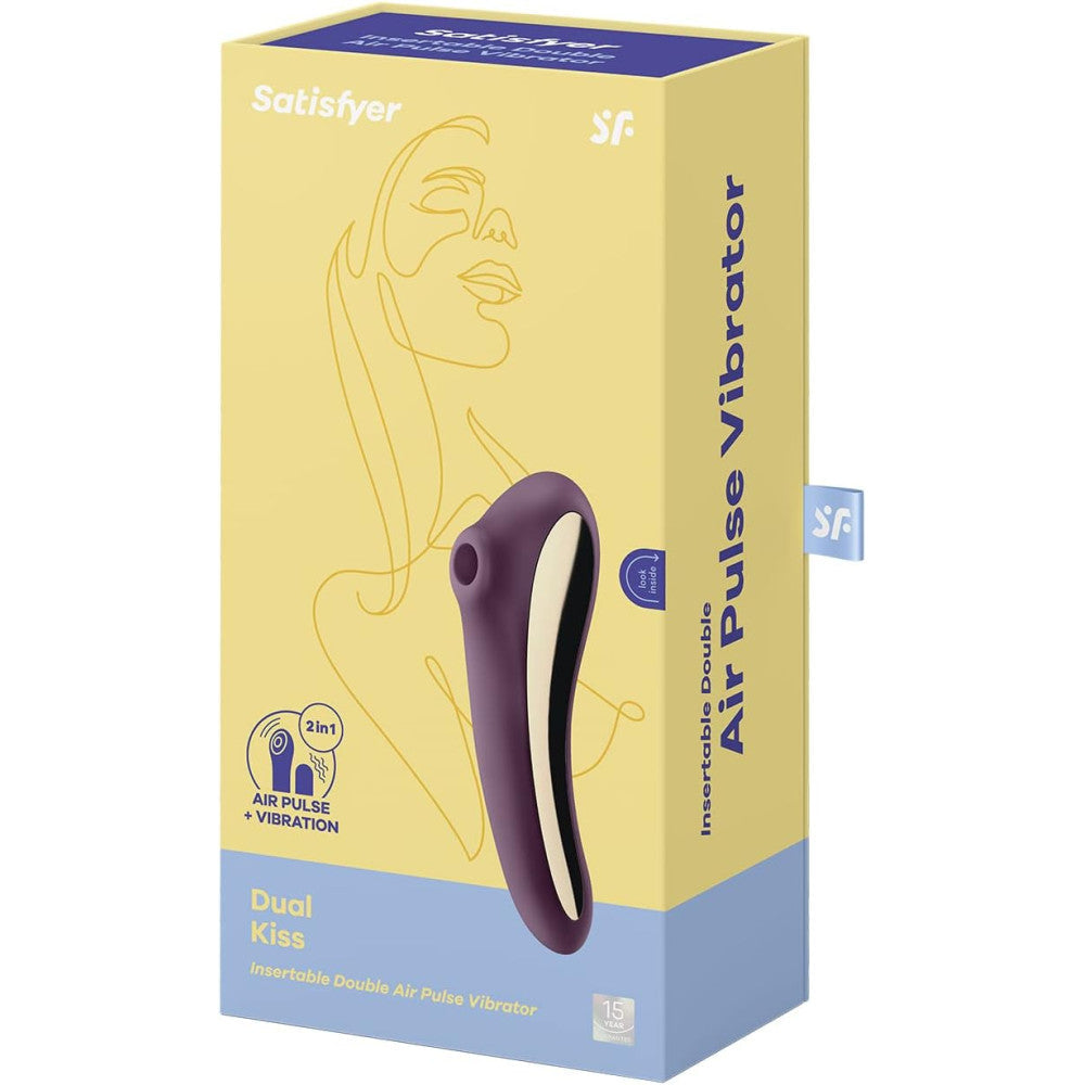 Satisfyer Dual Kiss burgundy suction stimulator and vibrator