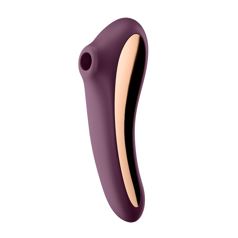 Satisfyer Dual Kiss burgundy suction stimulator and vibrator